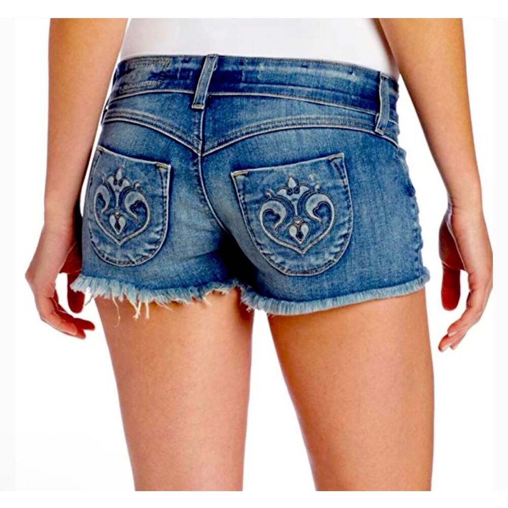 Siwy Camilla Super Low-Rise Short Shorts in Wonder Wash Size 23